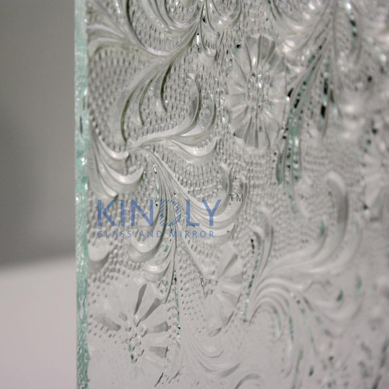 Clear flora I patterned glass